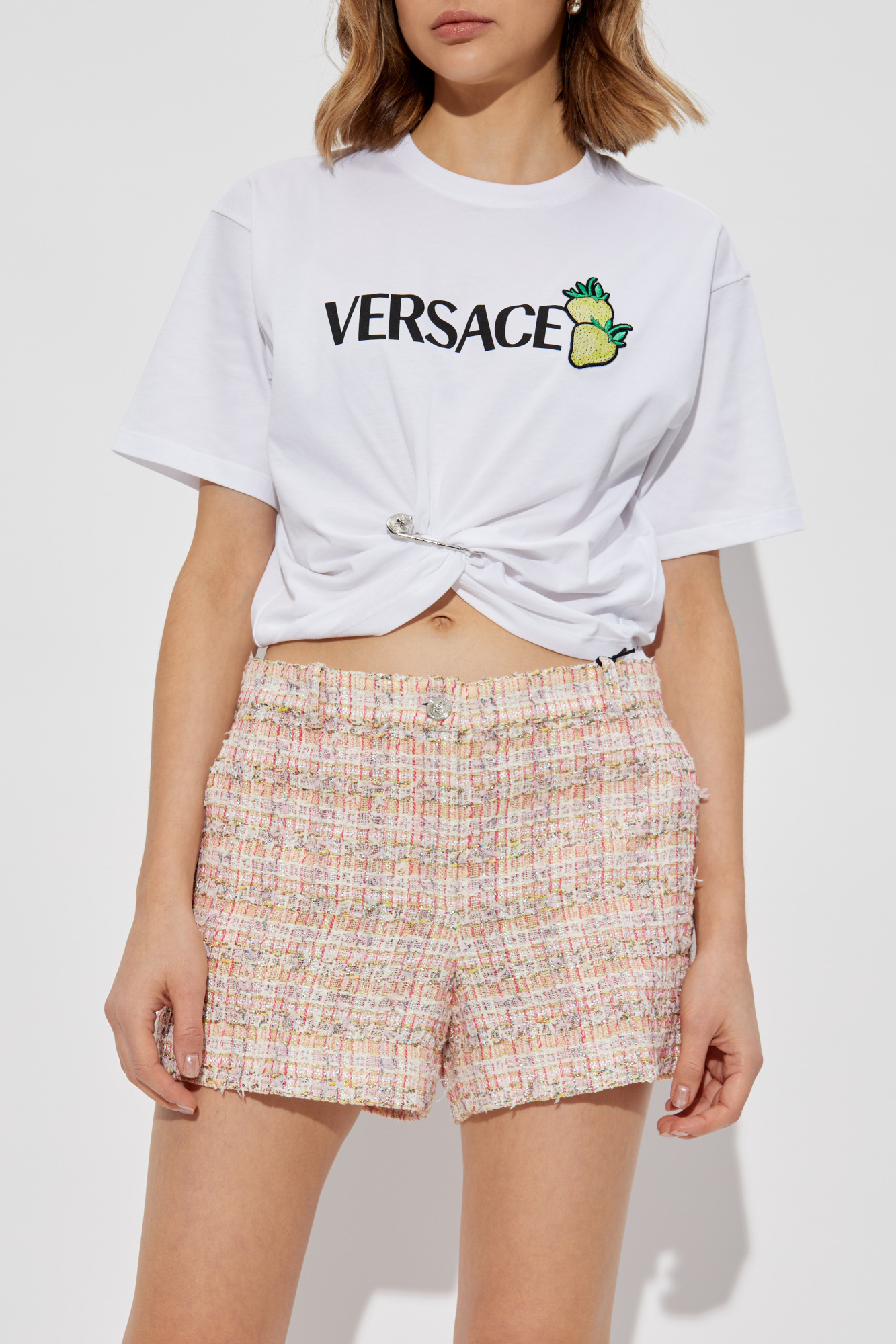 Tシャツ・カットソー Versace T-Shirt With Front Print Versace Medusa Logo T-shirt | Saks Fifth Avenue